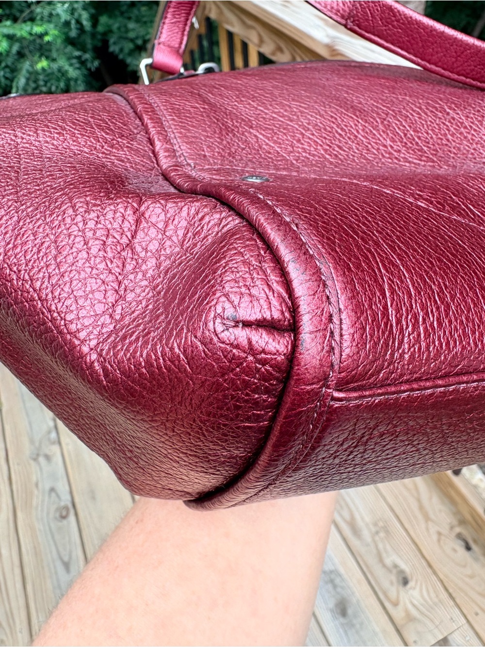 Large Coach Metallic Tote - Picture 9 of 11